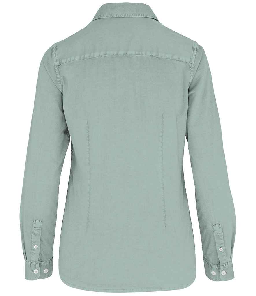 Native Spirit Ladies Washed Long Sleeve Shirt with Classic Washed Finish and Comfortable Fit