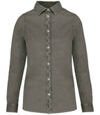 Native Spirit Ladies Washed Long Sleeve Shirt with Classic Washed Finish and Comfortable Fit