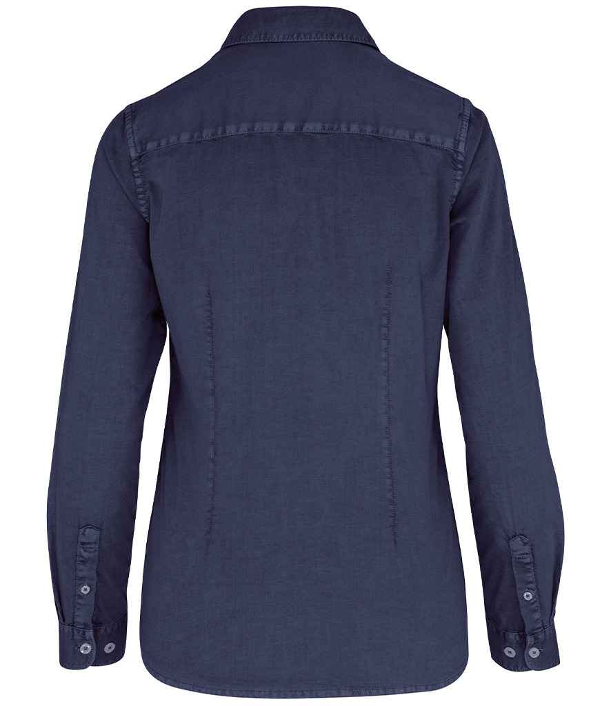 Native Spirit Ladies Washed Long Sleeve Shirt with Classic Washed Finish and Comfortable Fit