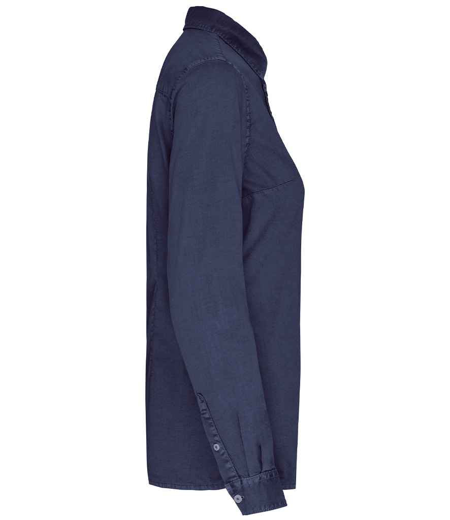 Native Spirit Ladies Washed Long Sleeve Shirt with Classic Washed Finish and Comfortable Fit