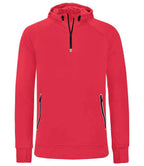 Proact Zip Neck Hooded Sweatshirt | Red