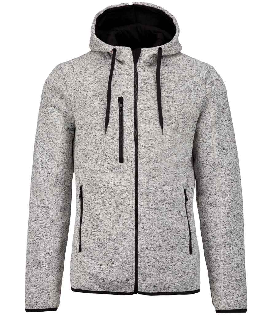 Proact Heather Hooded Jacket | Light Grey Melange