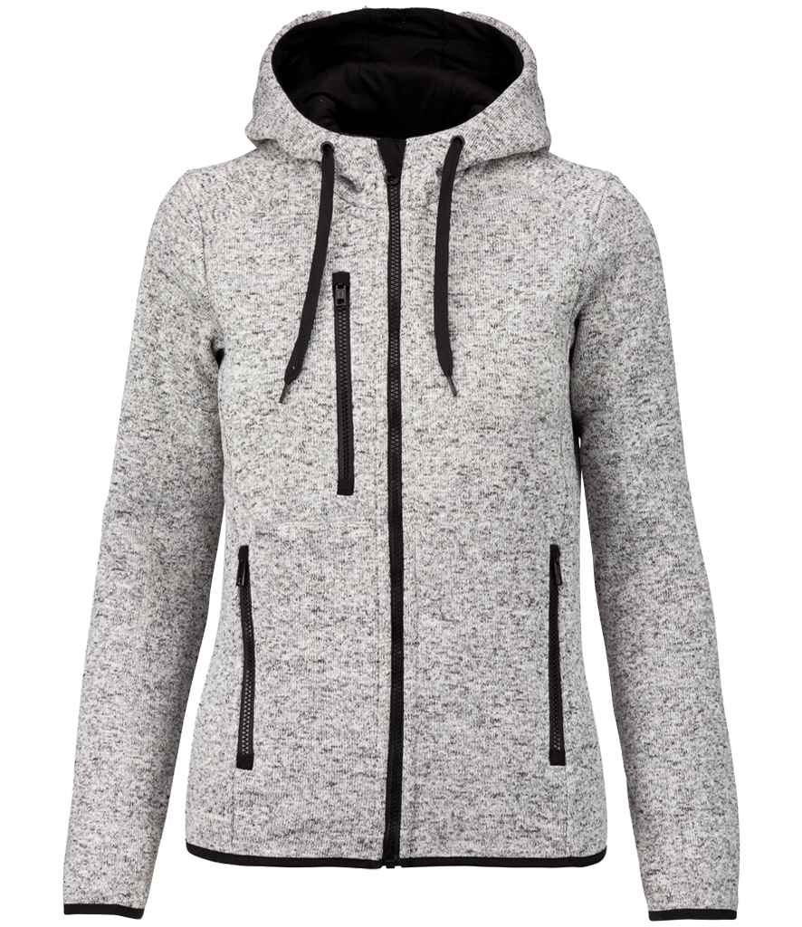 Proact Ladies Heather Hooded Jacket | Light Grey Melange