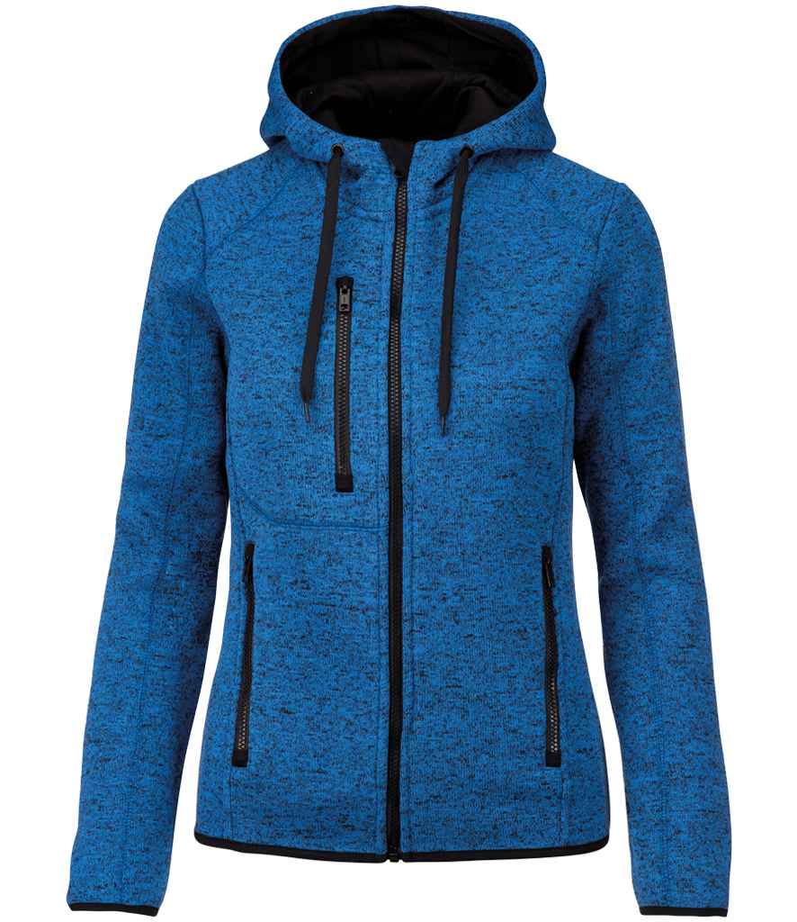 Proact Ladies Heather Hooded Jacket | Light Royal Blue Melange