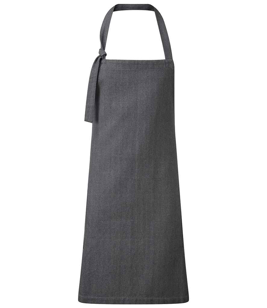 Premier Regenerate Bib Apron in Durable Denim Fabric with Adjustable Straps and Front Pocket