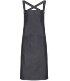 Premier Cross Back Barista Bib Apron in Durable Denim and Fabric Options for Professional Use