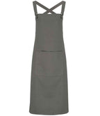 Premier Cross Back Barista Bib Apron in Durable Denim and Fabric Options for Professional Use