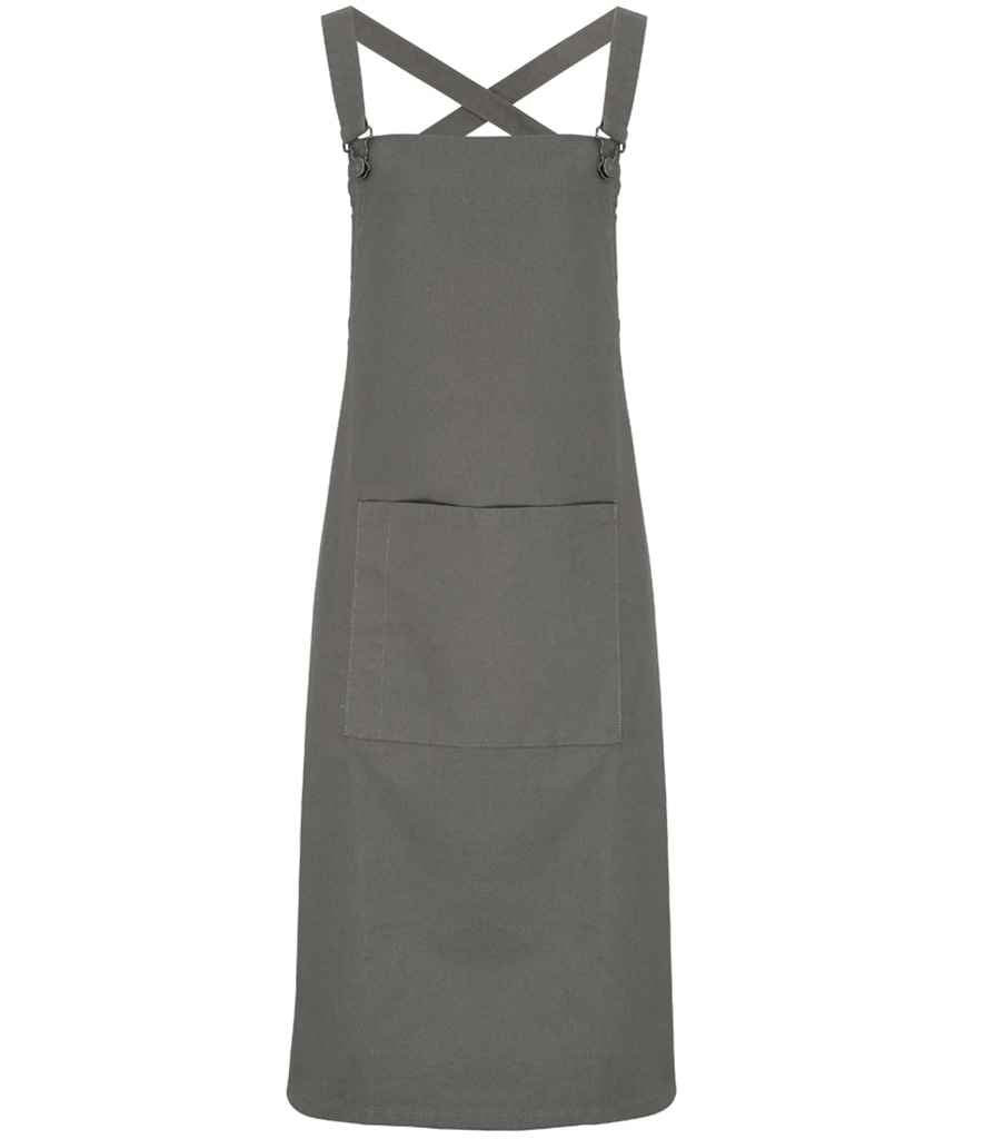Premier Cross Back Barista Bib Apron in Durable Denim and Fabric Options for Professional Use