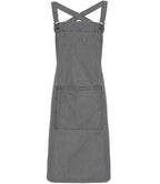 Premier Cross Back Barista Bib Apron in Durable Denim and Fabric Options for Professional Use