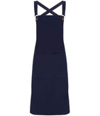 Premier Cross Back Barista Bib Apron in Durable Denim and Fabric Options for Professional Use