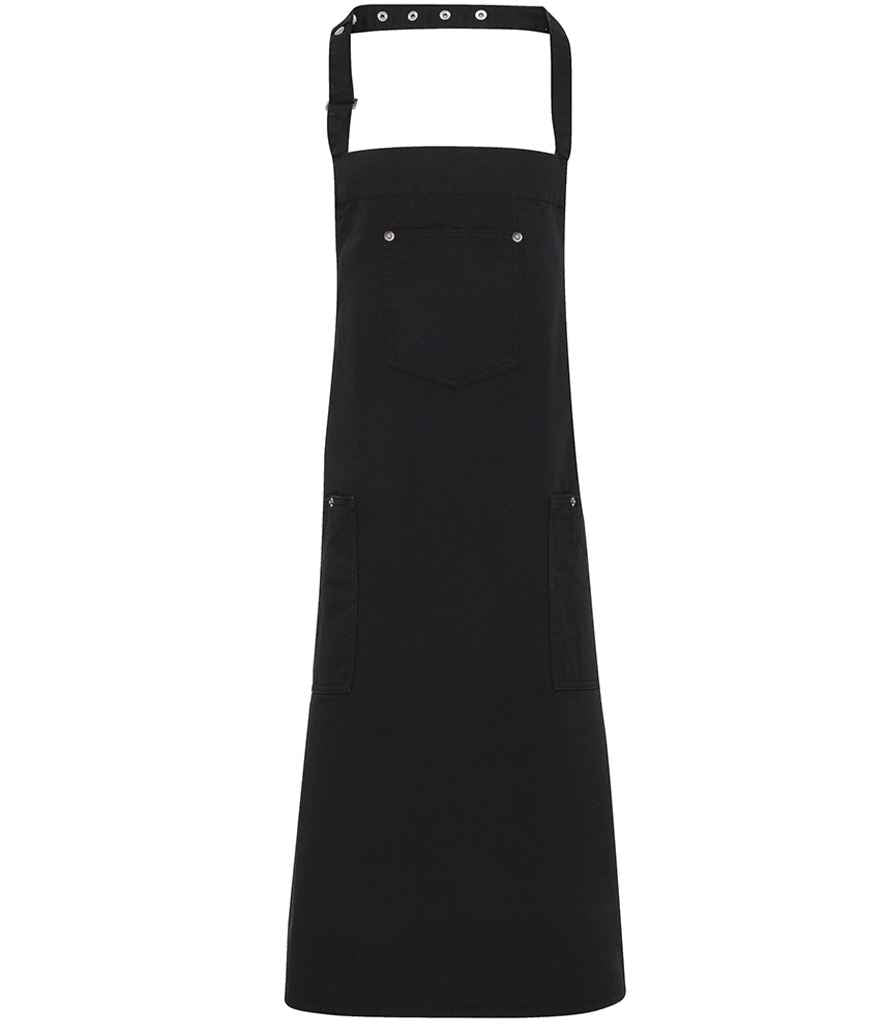 Premier Cotton Chino Bib Apron with Durable Fabric and Adjustable Neck Strap