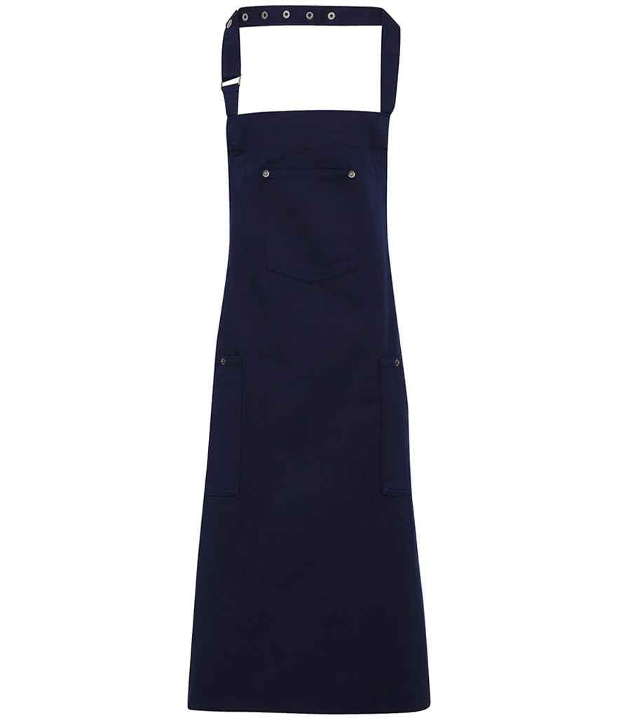 Premier Cotton Chino Bib Apron with Durable Fabric and Adjustable Neck Strap
