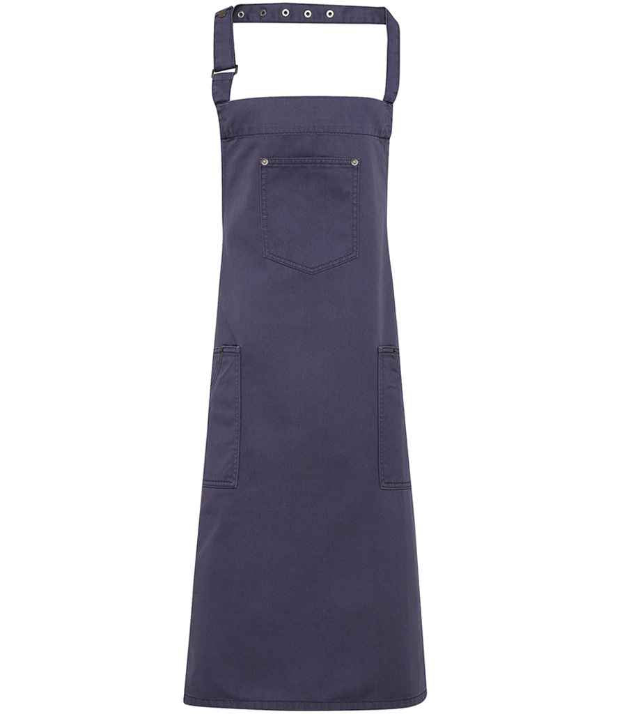 Premier Cotton Chino Bib Apron with Durable Fabric and Adjustable Neck Strap