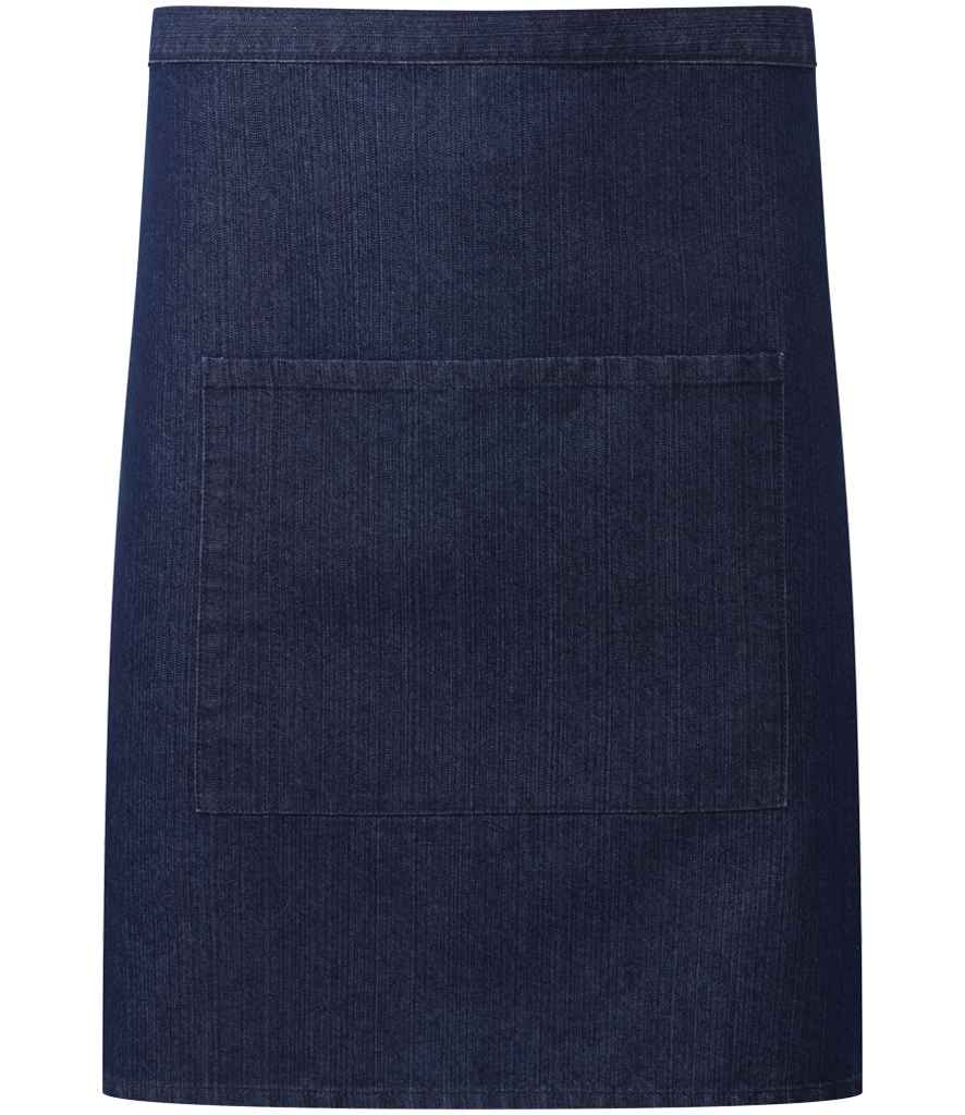 Premier 'Colours' Mid Length Apron with Pocket in Denim-Inspired Fabric