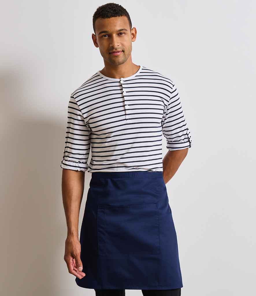 Premier 'Colours' Mid Length Apron with Pocket in Denim-Inspired Fabric