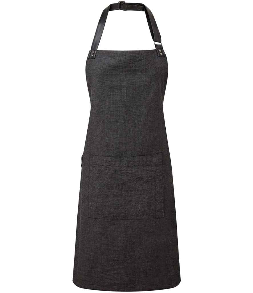 Premier Annex Oxford Bib Apron with Adjustable Neck Strap and Front Pockets for Professional Use