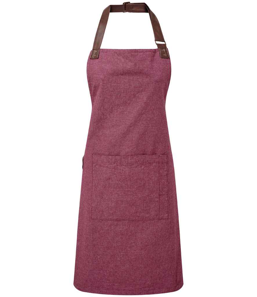 Premier Annex Oxford Bib Apron with Adjustable Neck Strap and Front Pockets for Professional Use