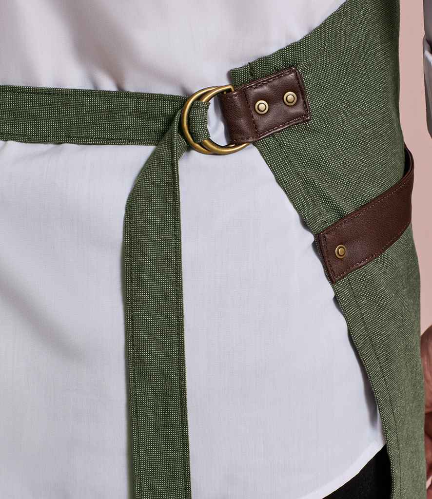 Premier Annex Oxford Bib Apron with Adjustable Neck Strap and Front Pockets for Professional Use