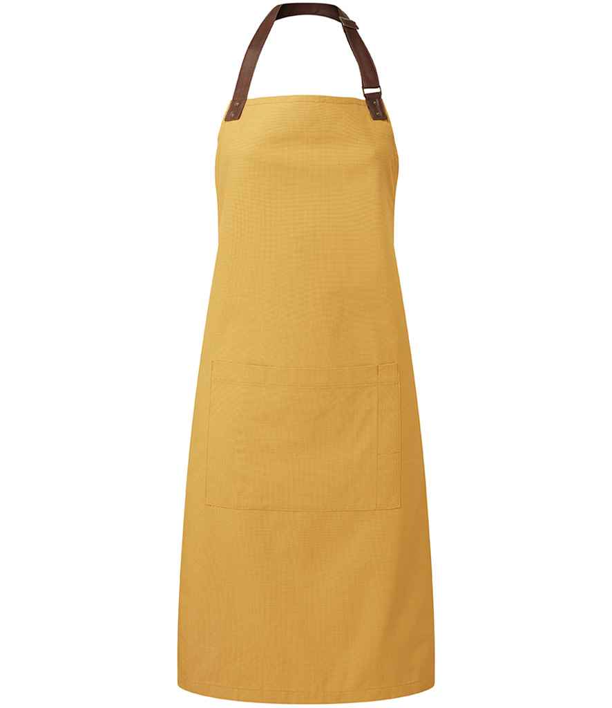 Premier Annex Oxford Bib Apron with Adjustable Neck Strap and Front Pockets for Professional Use