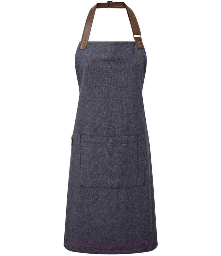 Premier Annex Oxford Bib Apron with Adjustable Neck Strap and Front Pockets for Professional Use
