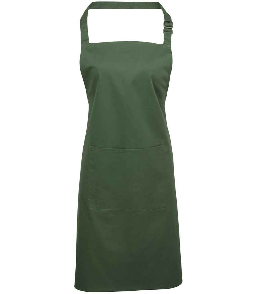 Premier 'Colours' Bib Apron with Pocket in a Range of Stylish Green and Grey Shades