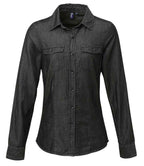 Premier Ladies Jeans Stitch Denim Shirt in Classic Denim Styles