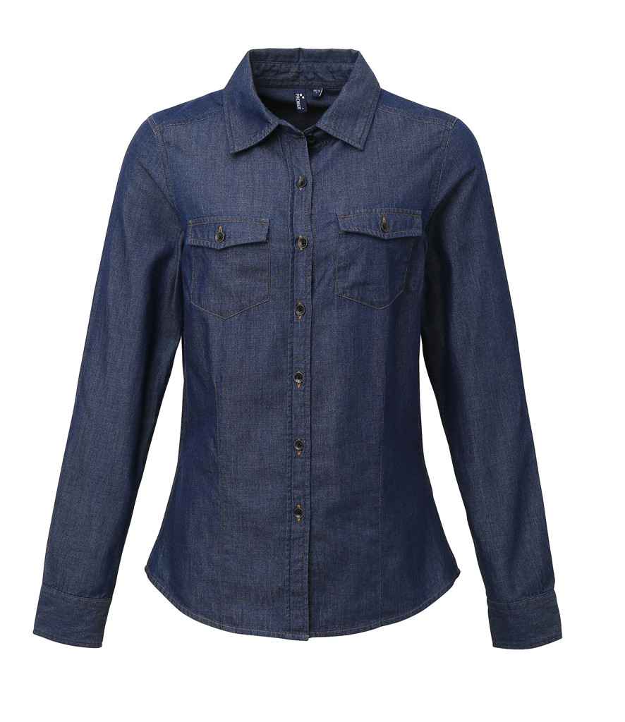 Premier Ladies Jeans Stitch Denim Shirt in Classic Denim Styles