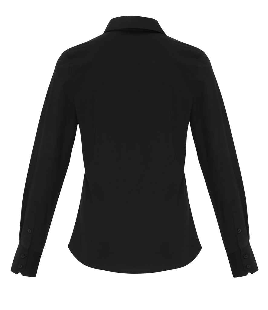 Premier Ladies Long Sleeve Stretch Fit Poplin Shirt – Classic Tailored Fit for Elegant Comfort