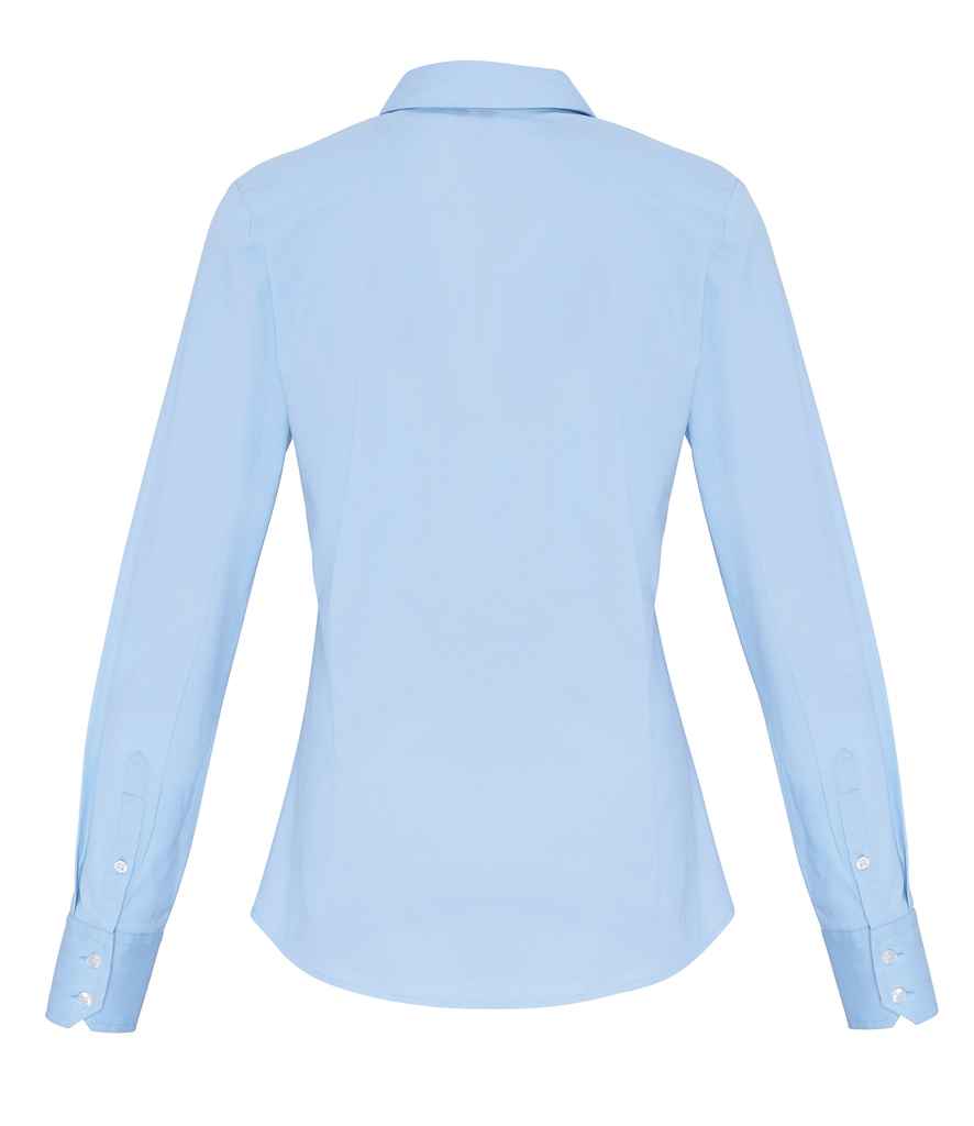 Premier Ladies Long Sleeve Stretch Fit Poplin Shirt – Classic Tailored Fit for Elegant Comfort