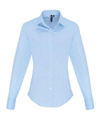 Premier Ladies Long Sleeve Stretch Fit Poplin Shirt – Classic Tailored Fit for Elegant Comfort