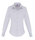 Premier Ladies Long Sleeve Stretch Fit Poplin Shirt – Classic Tailored Fit for Elegant Comfort