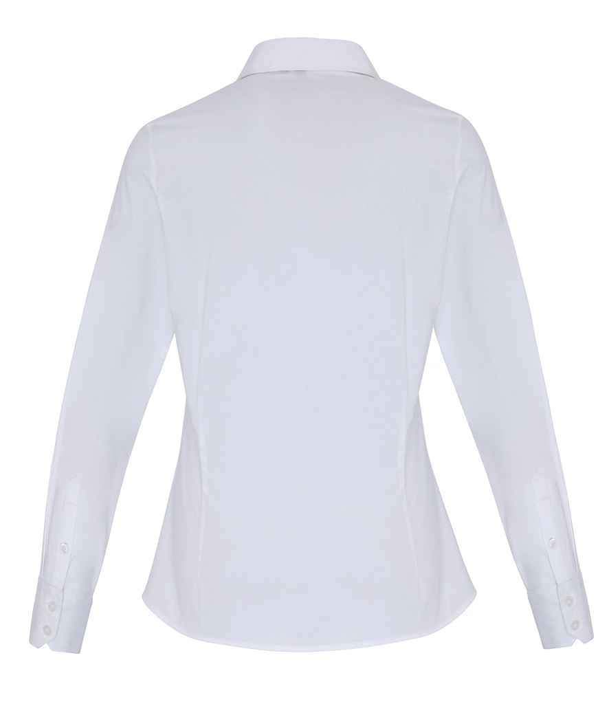 Premier Ladies Long Sleeve Stretch Fit Poplin Shirt – Classic Tailored Fit for Elegant Comfort