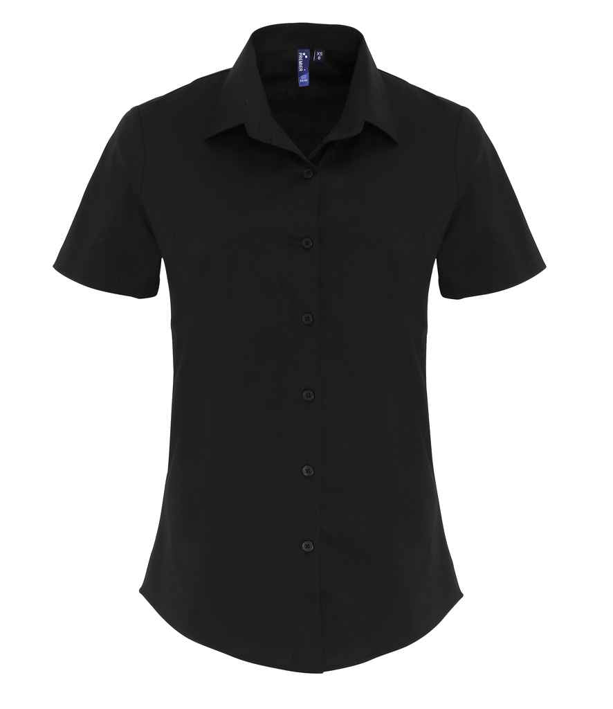 Premier Ladies Short Sleeve Stretch Fit Poplin Shirt – Classic Comfortable Fit