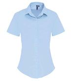Premier Ladies Short Sleeve Stretch Fit Poplin Shirt – Classic Comfortable Fit