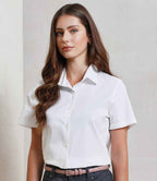 Premier Ladies Short Sleeve Stretch Fit Poplin Shirt – Classic Comfortable Fit