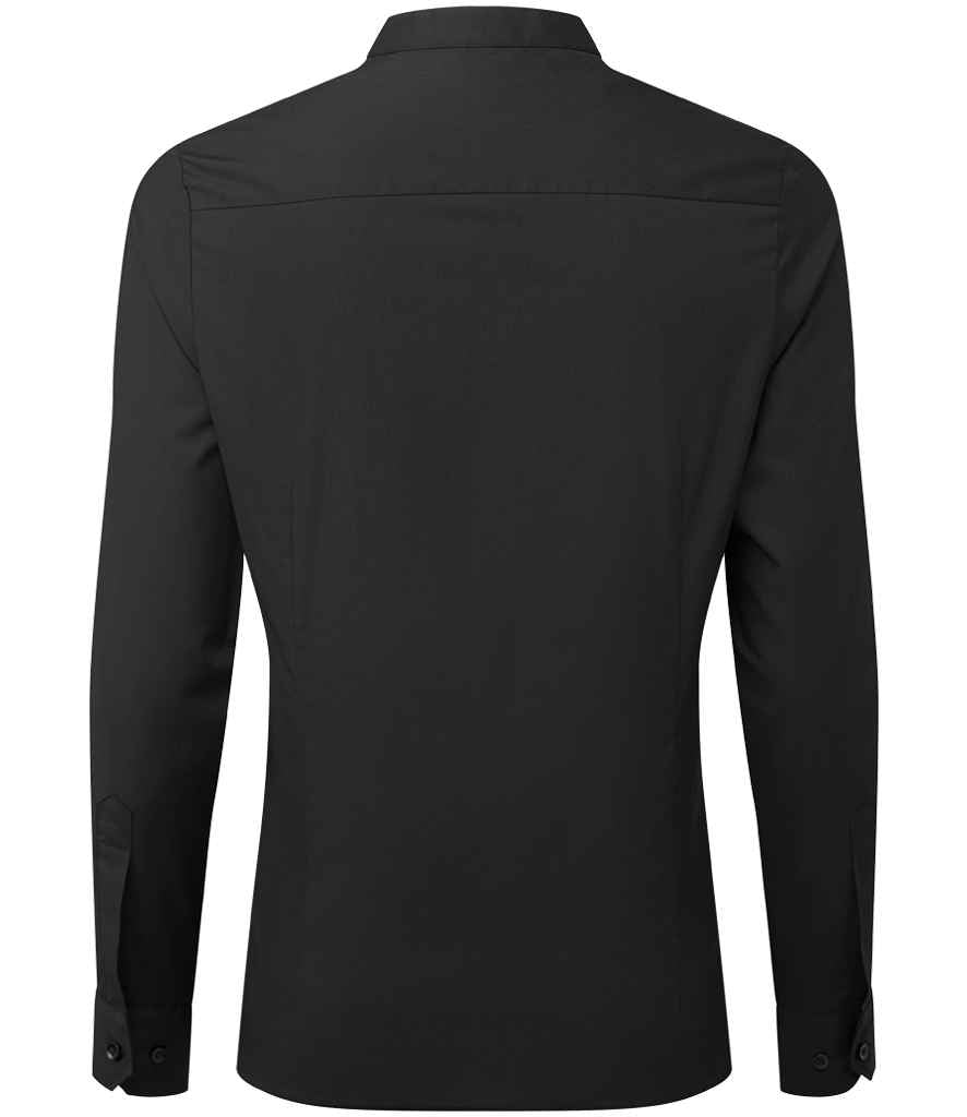 Premier Ladies Banded Collar Grandad Shirt with Banded Collar for Stylish Comfort