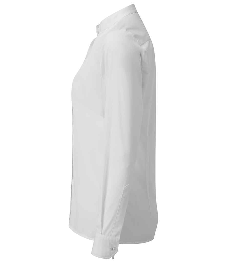 Premier Ladies Banded Collar Grandad Shirt with Banded Collar for Stylish Comfort