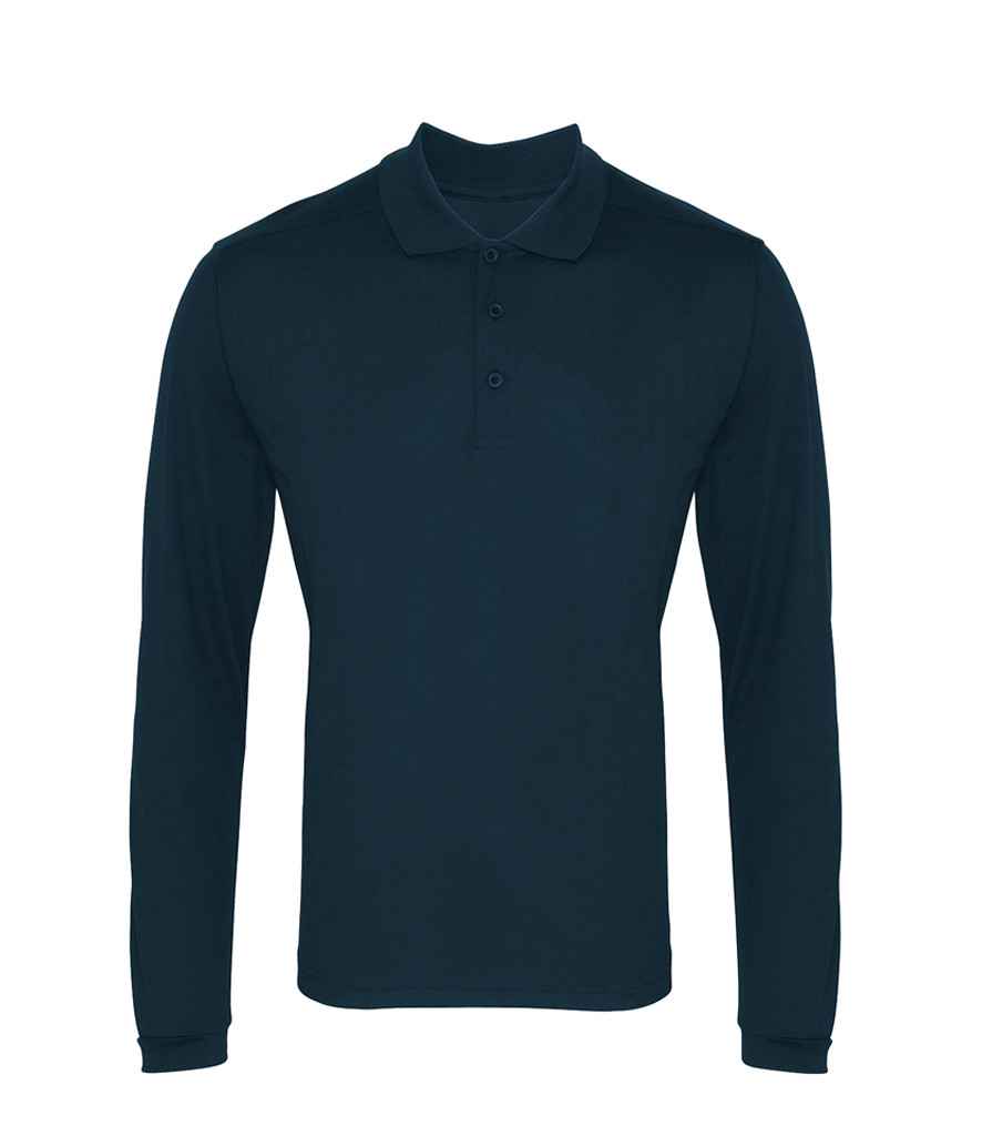 Premier Long Sleeve Coolchecker® Piqué Polo Shirt with Moisture-Wicking Performance