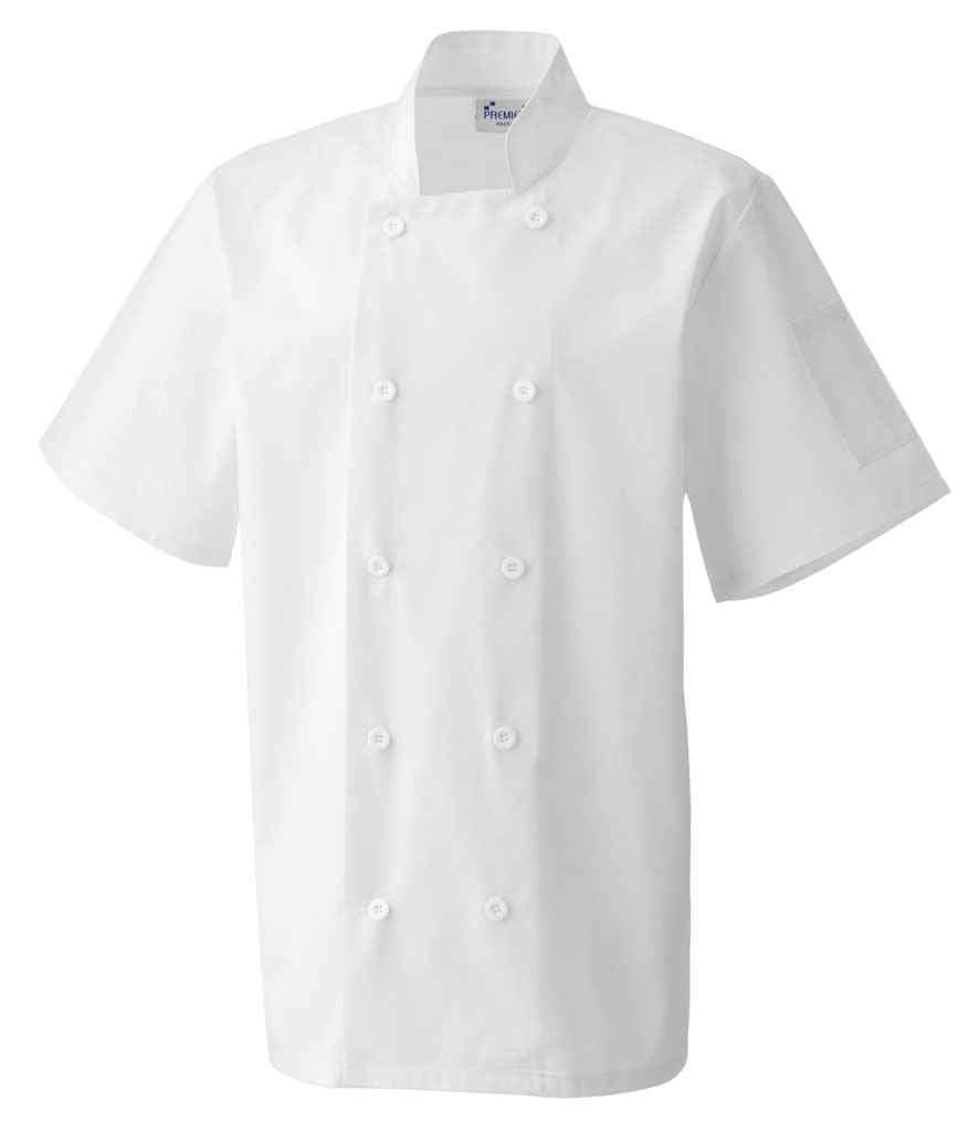 Premier Short Sleeve Chef's Jacket with Durable Fabric and Comfortable Fit for Professional Kitchens