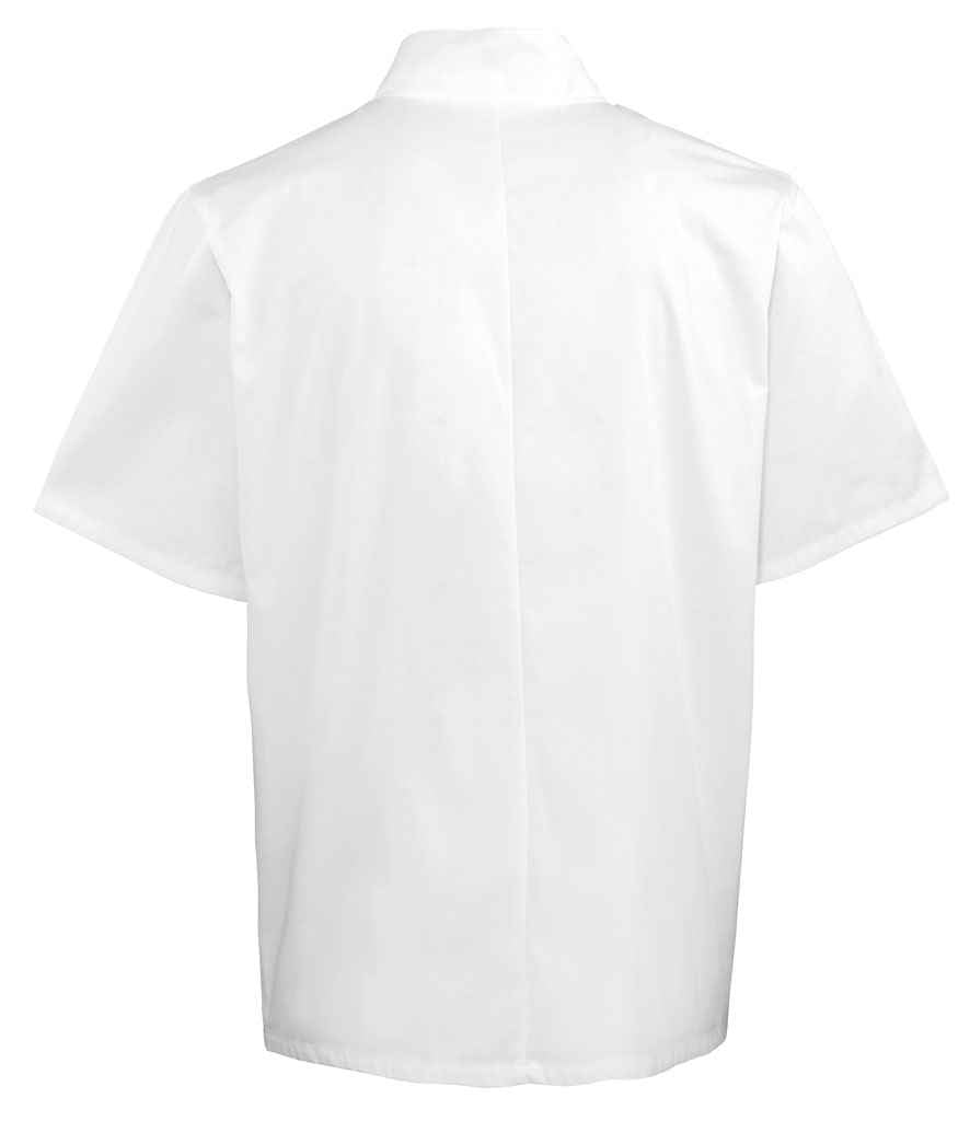 Premier Unisex Short Sleeve Stud Front Chef's Jacket with Durable, Professional Design