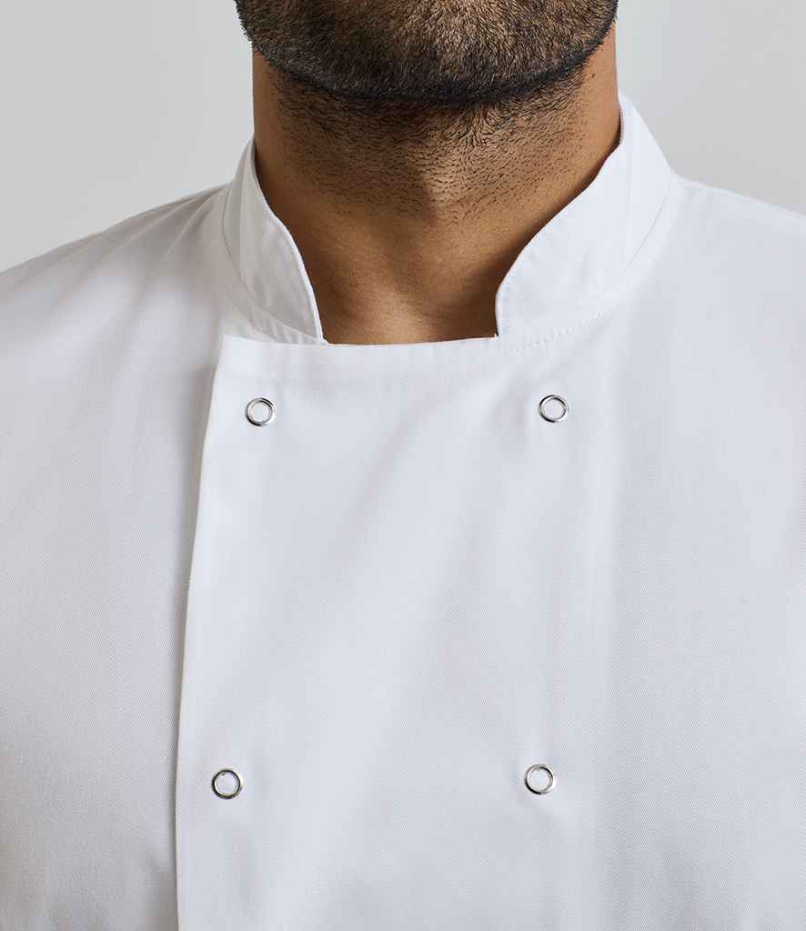 Premier Unisex Short Sleeve Stud Front Chef's Jacket with Durable, Professional Design