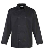 Premier Unisex Long Sleeve Stud Front Chef's Jacket with Durable, Professional Design