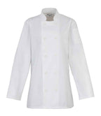 Premier Ladies Long Sleeve Chef's Jacket | White