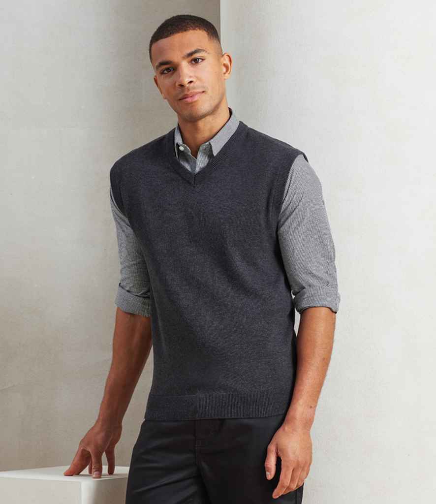 Premier Sleeveless Cotton Acrylic V Neck Sweater