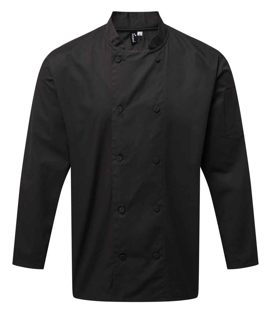 Premier Coolchecker® Long Sleeve Chef's Jacket with Durable, Breathable Fabric for Professionals