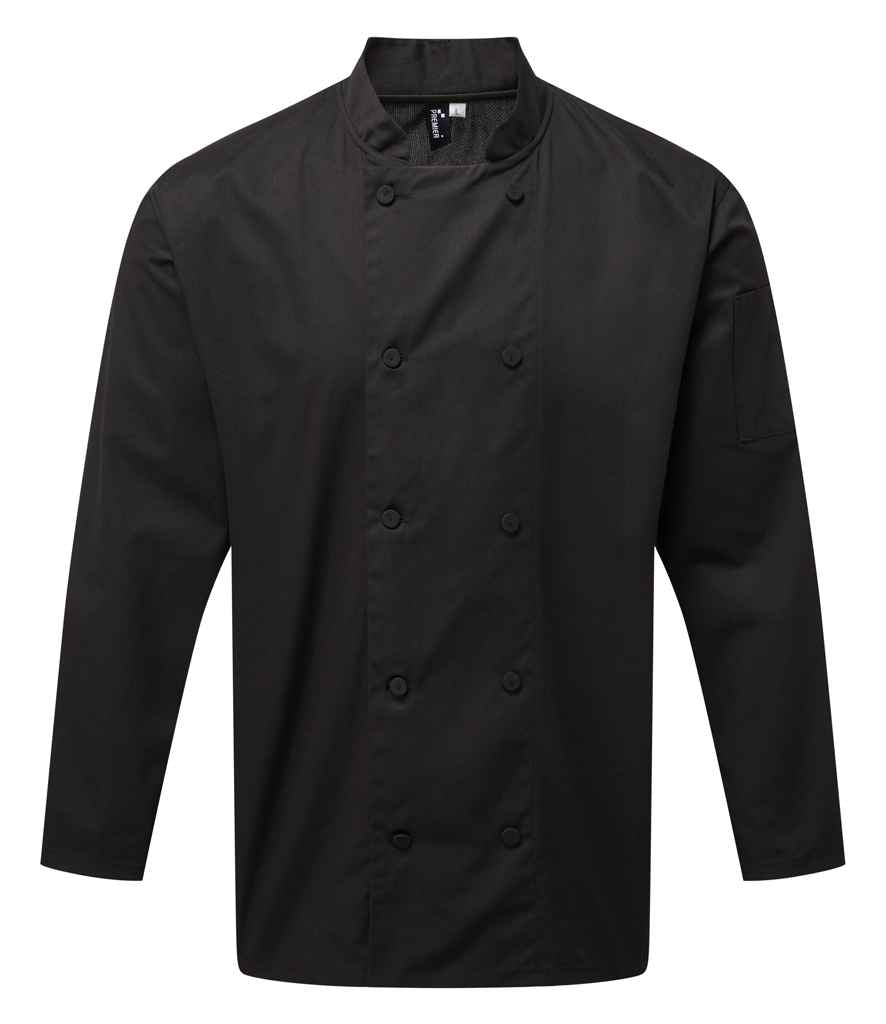 Premier Coolchecker® Long Sleeve Chef's Jacket with Durable, Breathable Fabric for Professionals