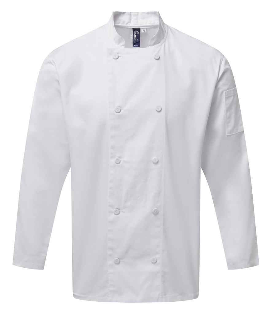 Premier Coolchecker® Long Sleeve Chef's Jacket with Durable, Breathable Fabric for Professionals