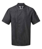 Premier Short Sleeve Zipped Chef's Jacket with Modern Fit and Durable Fabric