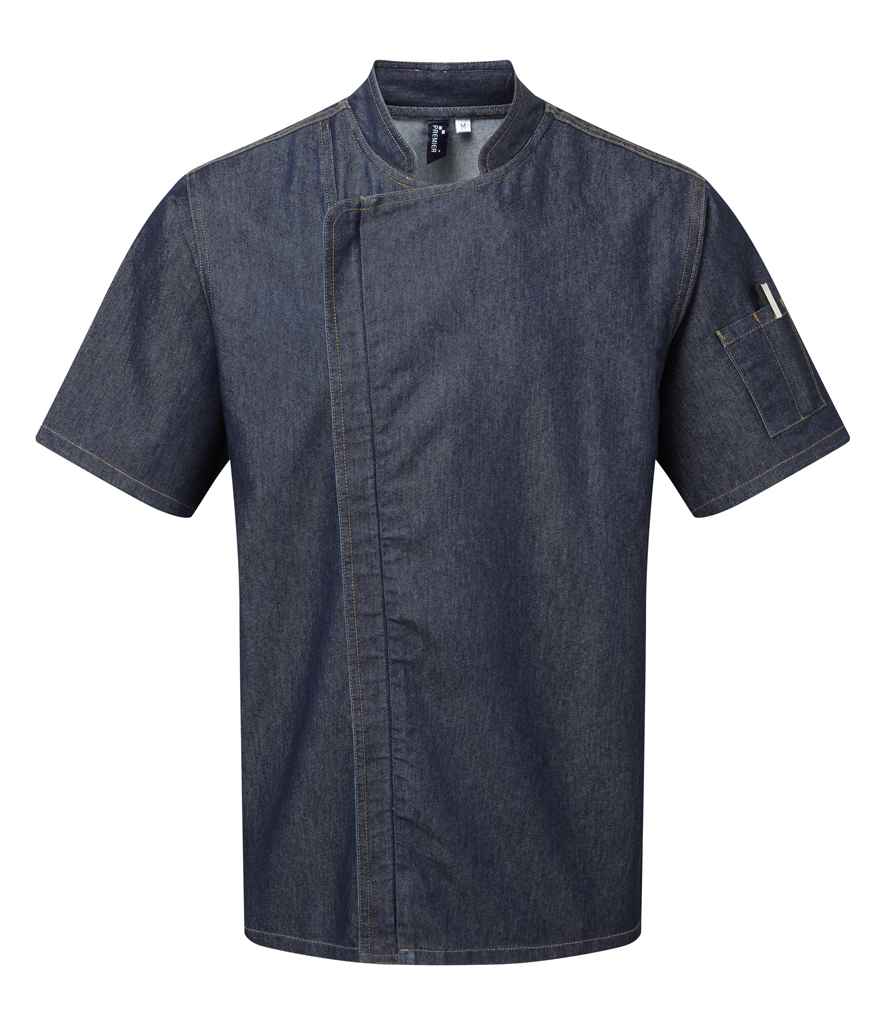 Premier Short Sleeve Zipped Chef's Jacket with Modern Fit and Durable Fabric