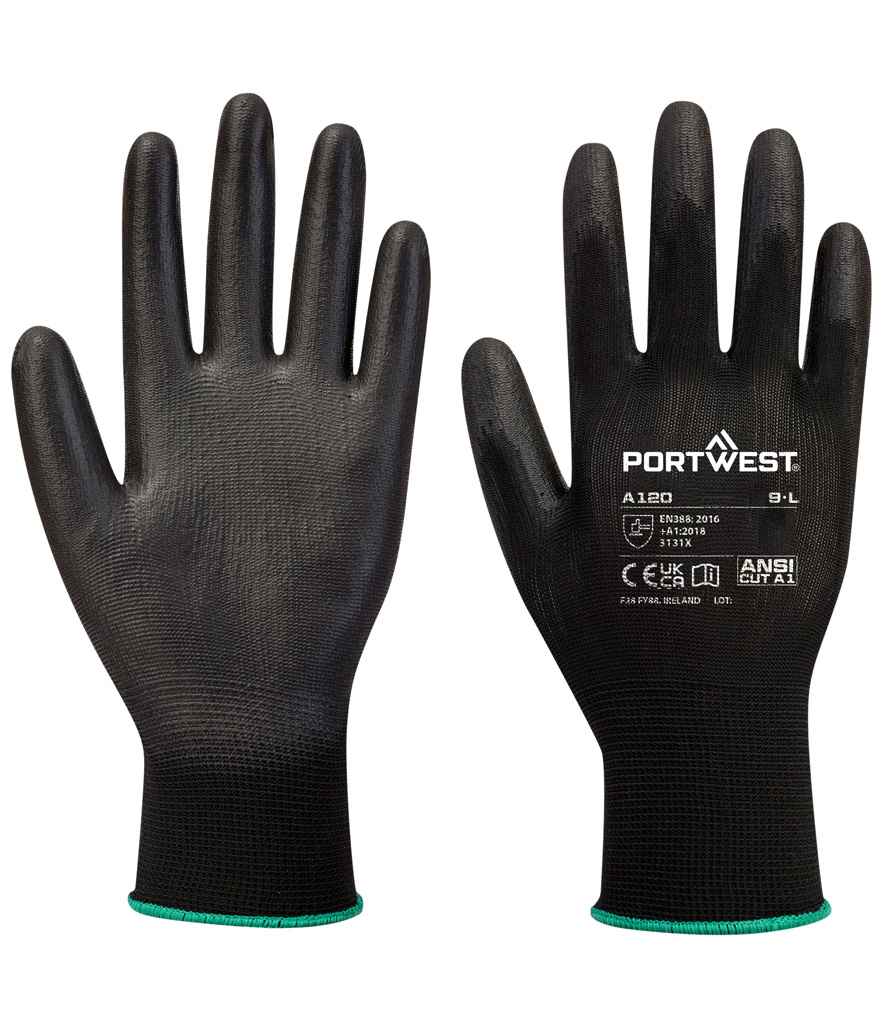 Portwest PU Palm Gloves | Black